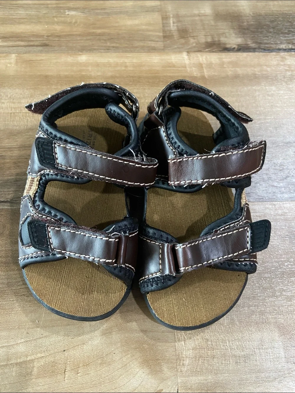 Kids Brown Adjustable Strap Sandals